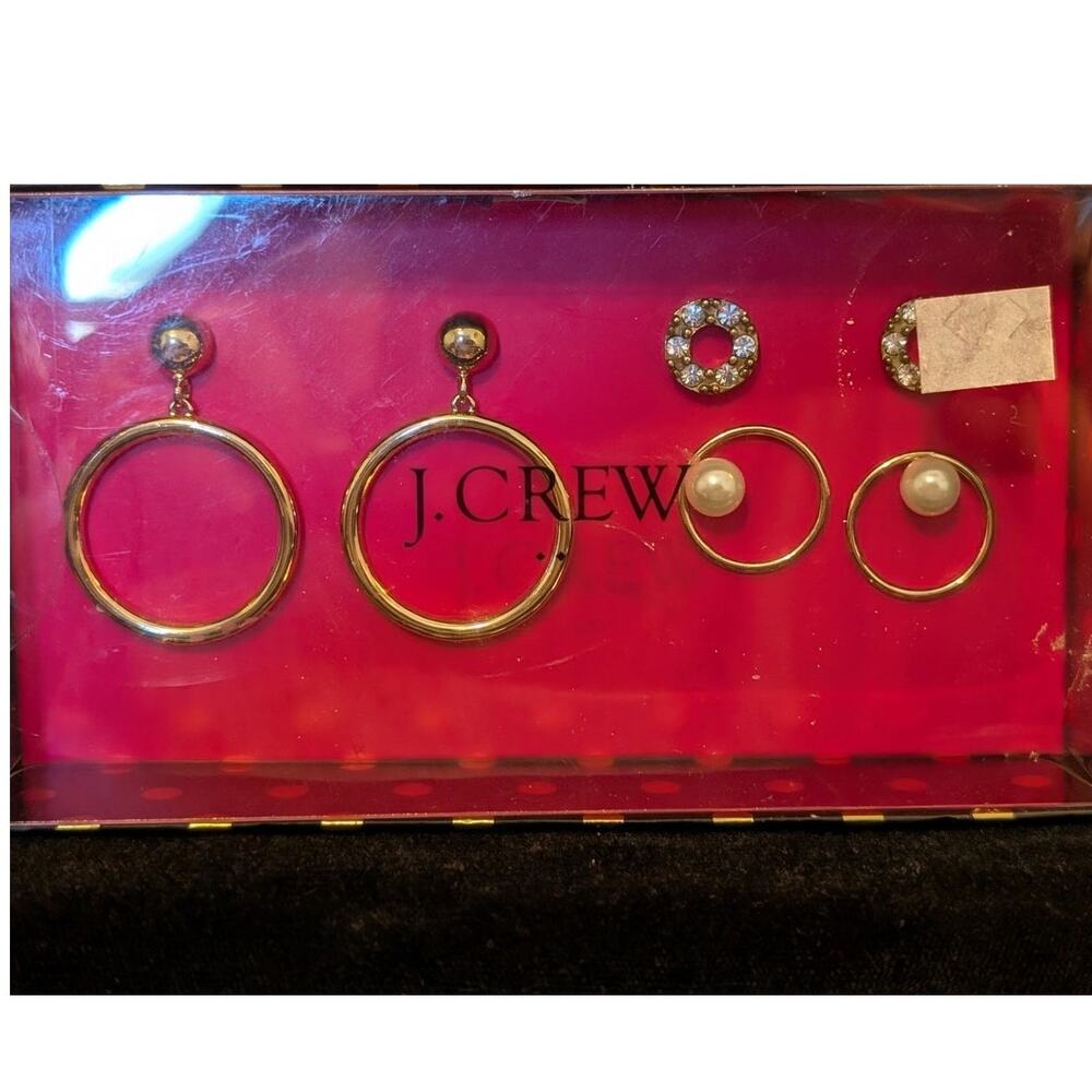 Three Pack J. Crew Gold Tone Pierced Earrings Pack NWT